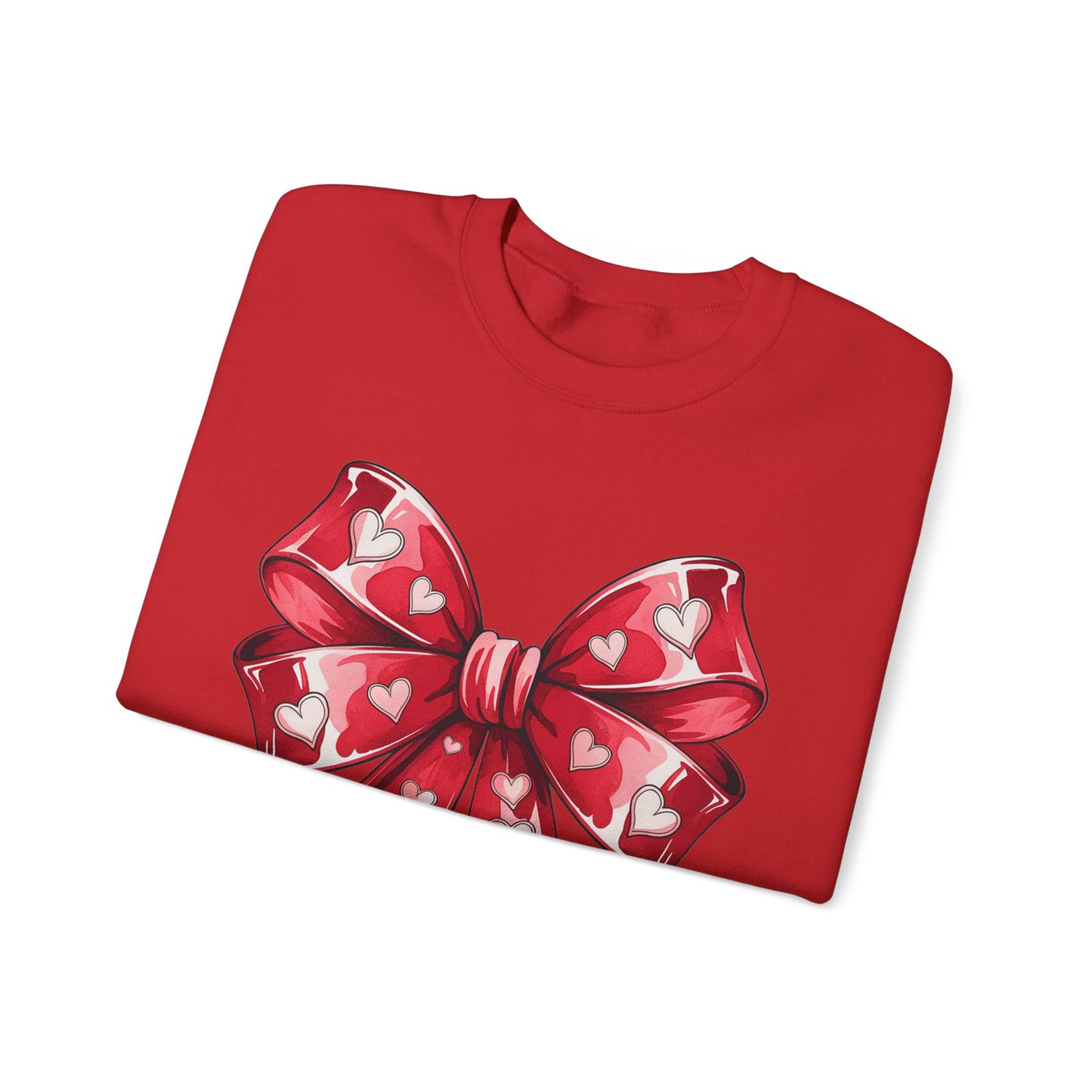 Valentine Bow with Hearts Sweatshirt