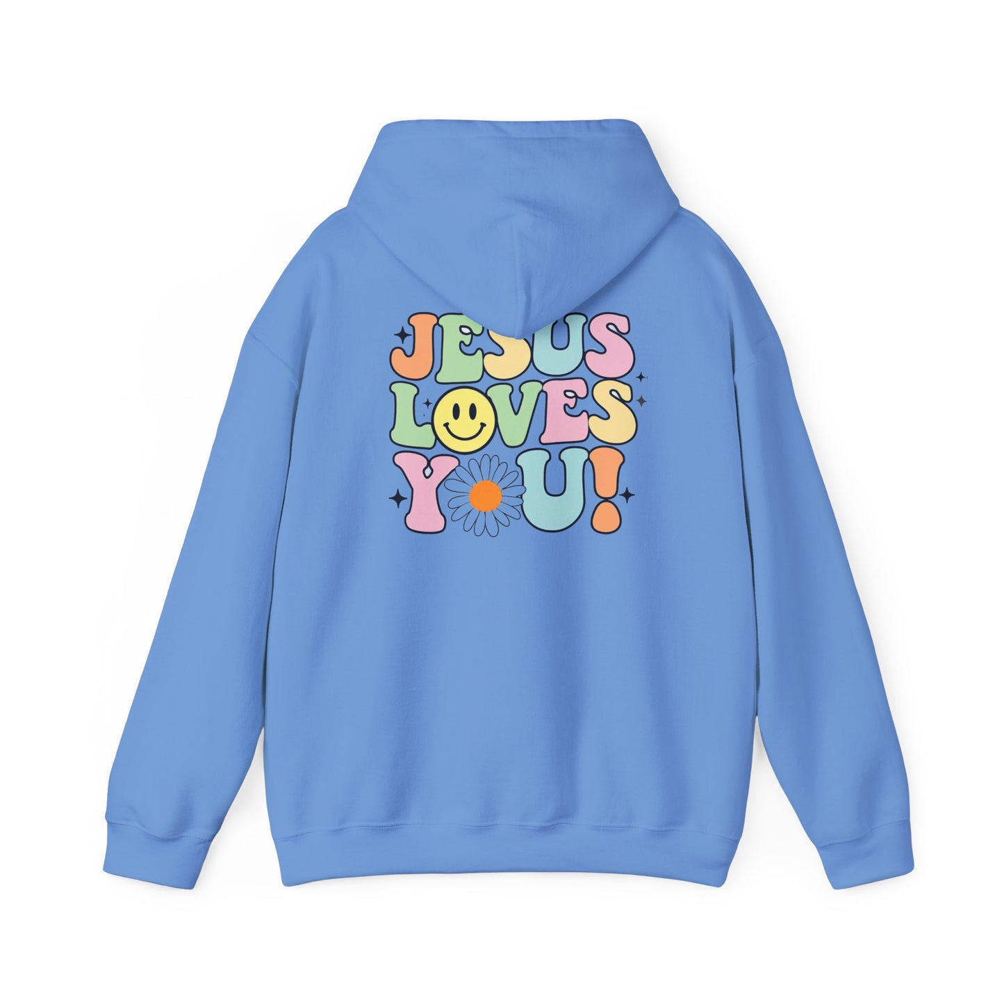 Cute Jesus Loves You Hoodie, Christian Sweatshirt, Religious Gift, Cozy Christian Apparel, Unisex Pullover, Jesus Hooded Jumper