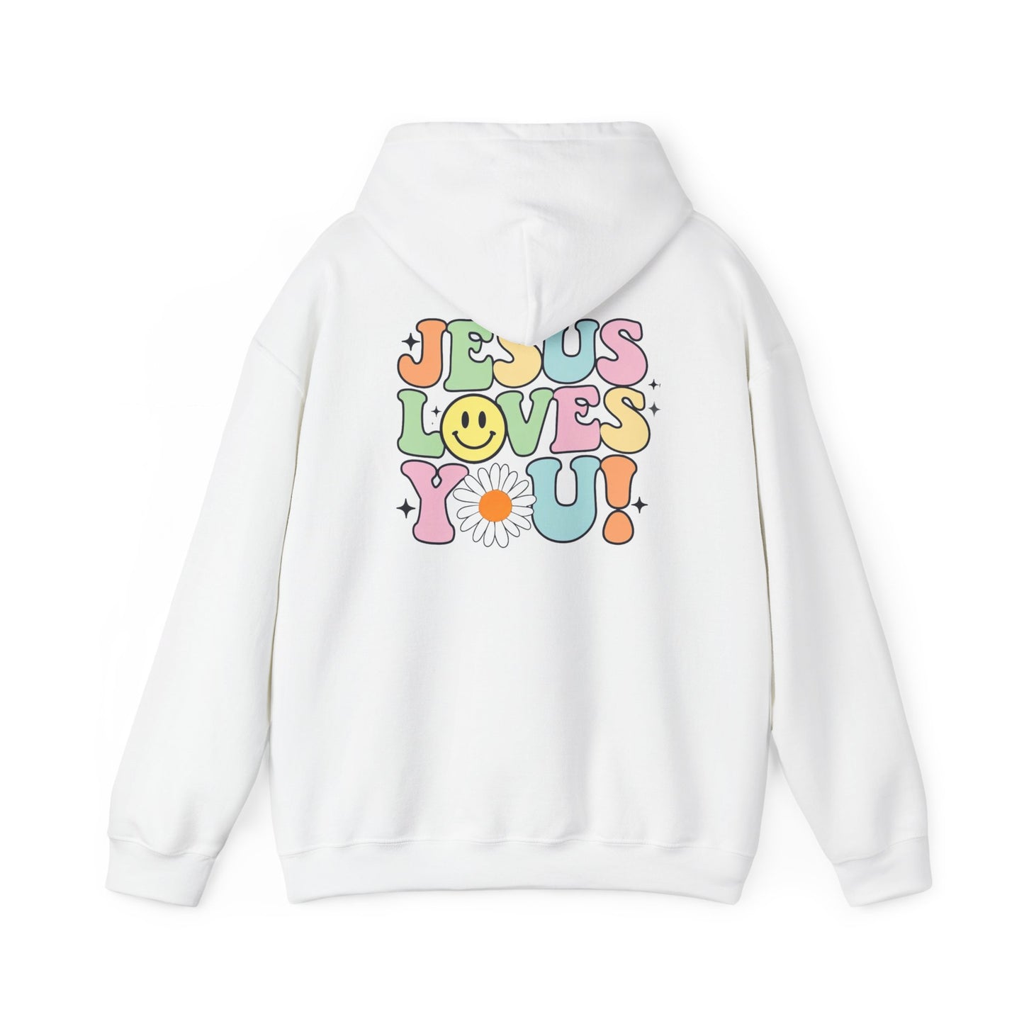 Cute Jesus Loves You Hoodie, Christian Sweatshirt, Religious Gift, Cozy Christian Apparel, Unisex Pullover, Jesus Hooded Jumper