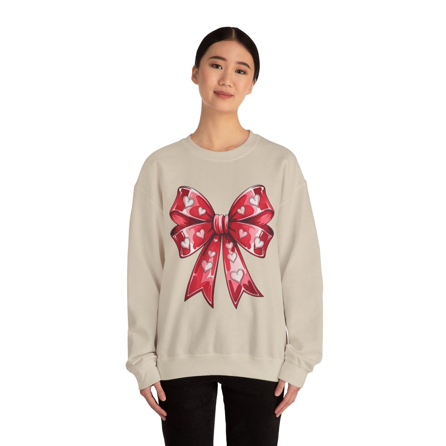 Valentine Bow with Hearts Sweatshirt