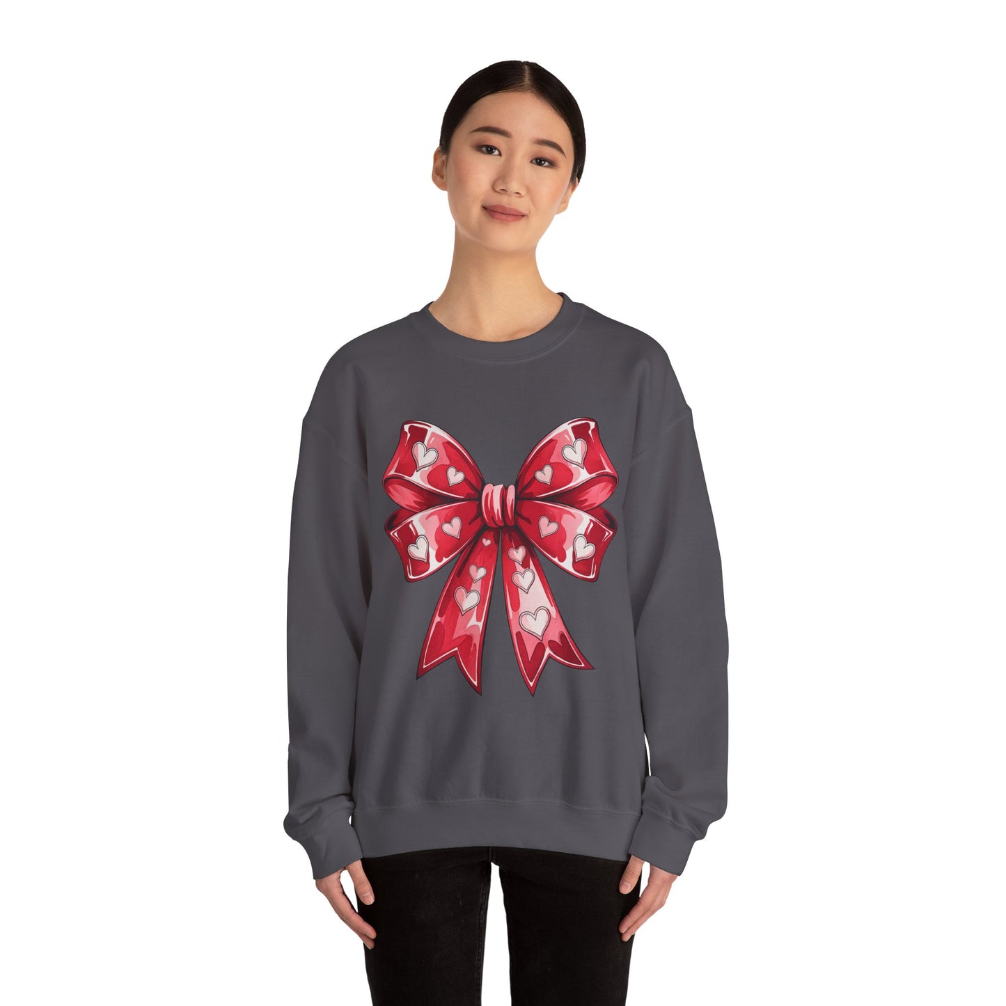 Valentine Bow with Hearts Sweatshirt