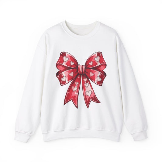 Valentine Bow with Hearts Sweatshirt