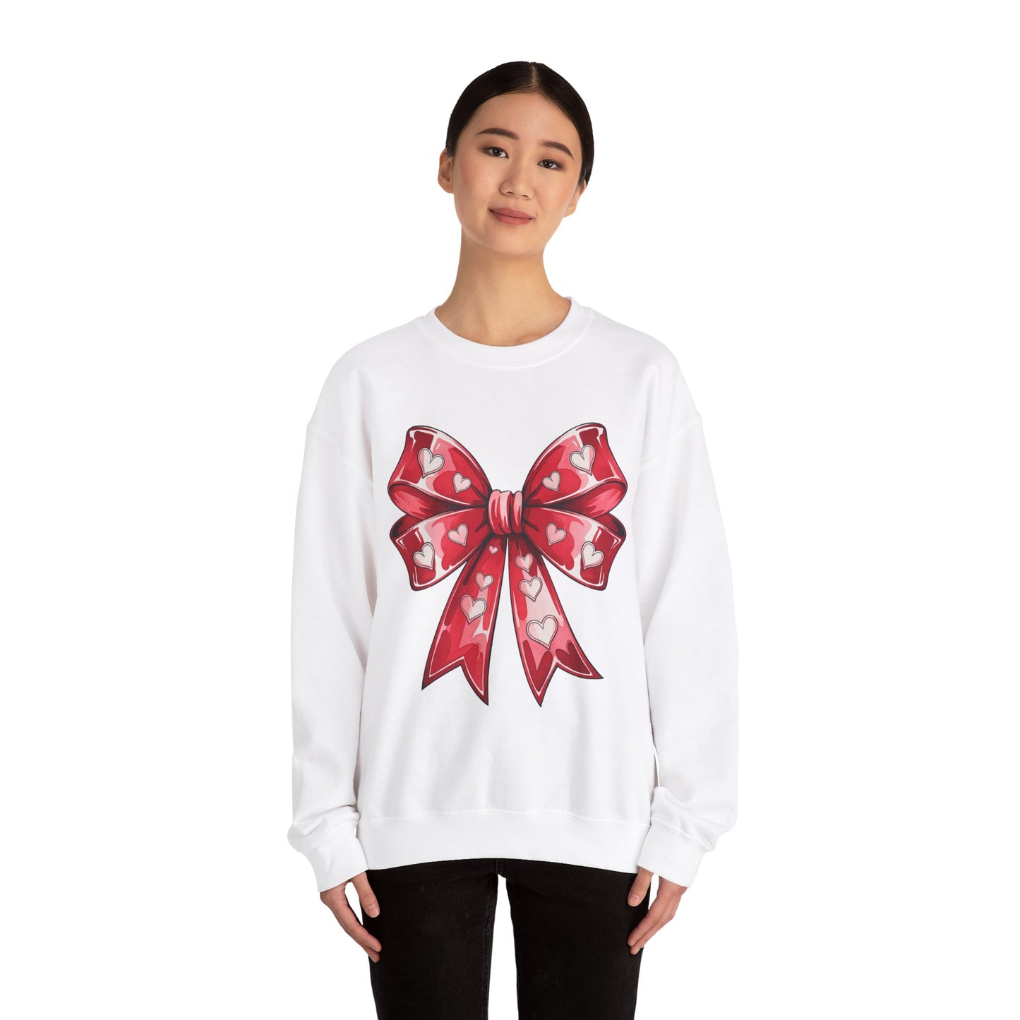 Valentine Bow with Hearts Sweatshirt