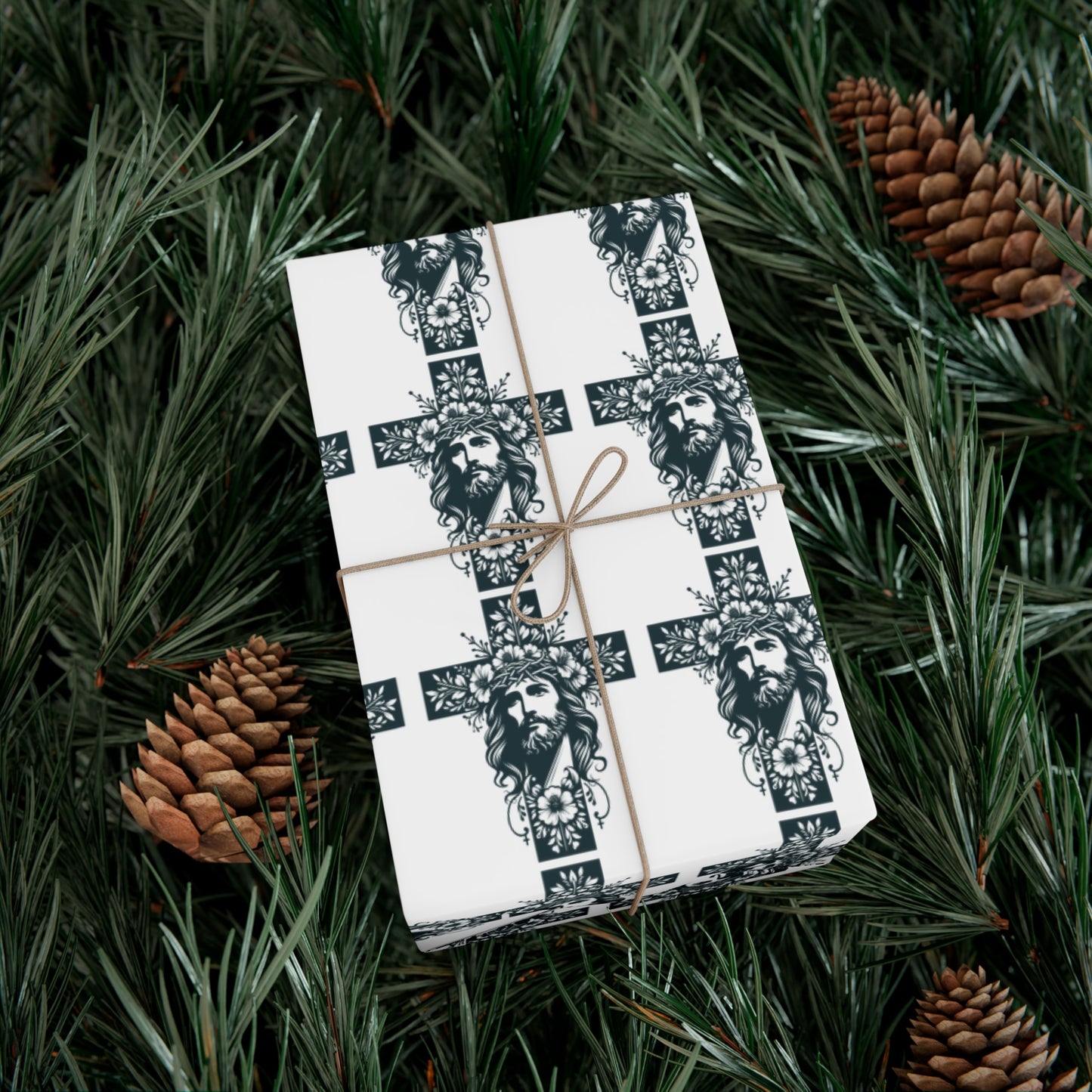 Jesus floral Cross Wrapping Paper