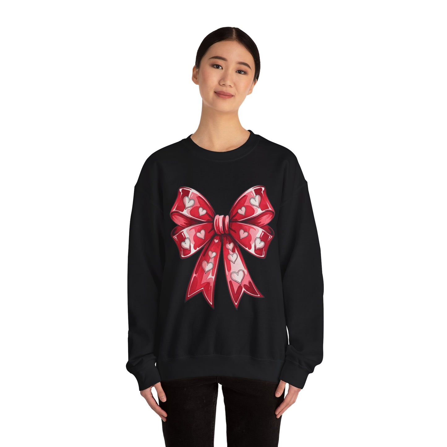 Valentine Bow with Hearts Sweatshirt